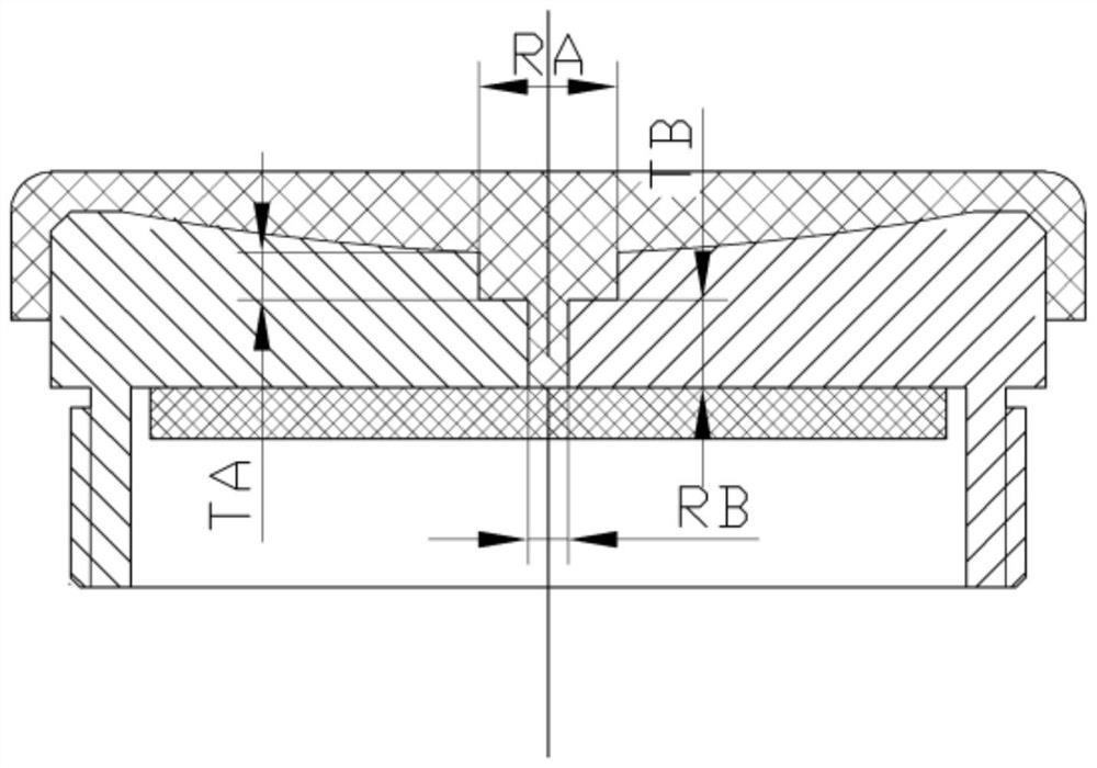 Amplification structure of double-lens focusing ultrasonic transducer