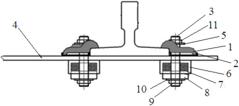 Elevator guide rail fixing part for high-speed and high-rise elevator car