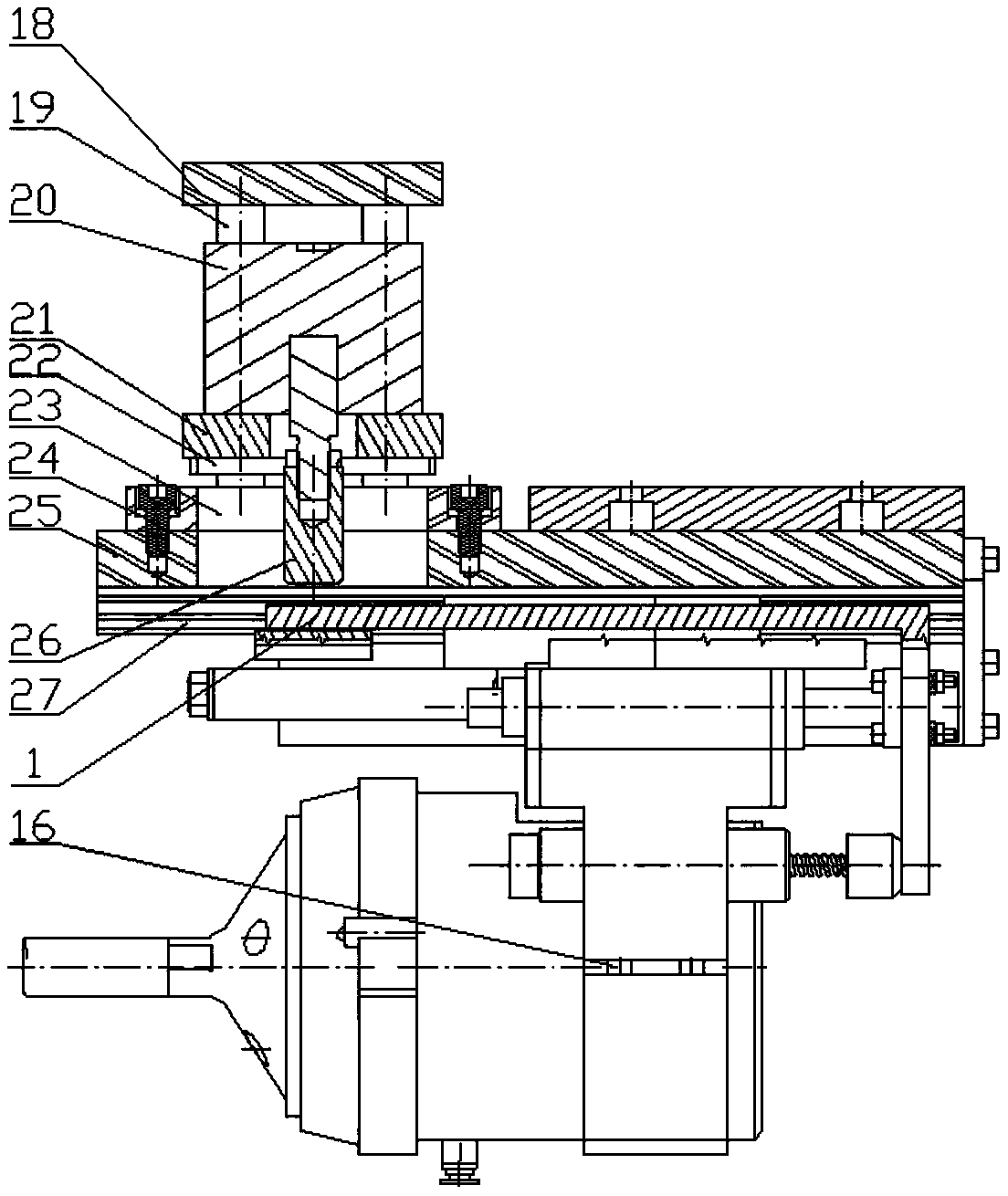 Semi-automatic electromagnetic riveting gun buffer and guide device