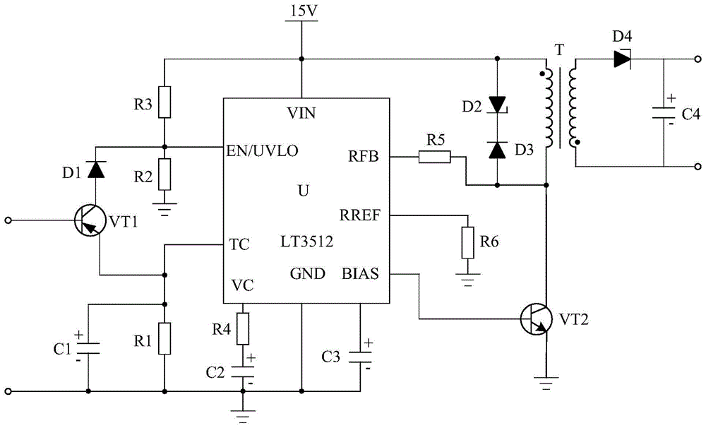 Constant-temperature automatic control system for circulating water pump based on stable frequency oscillation circuit
