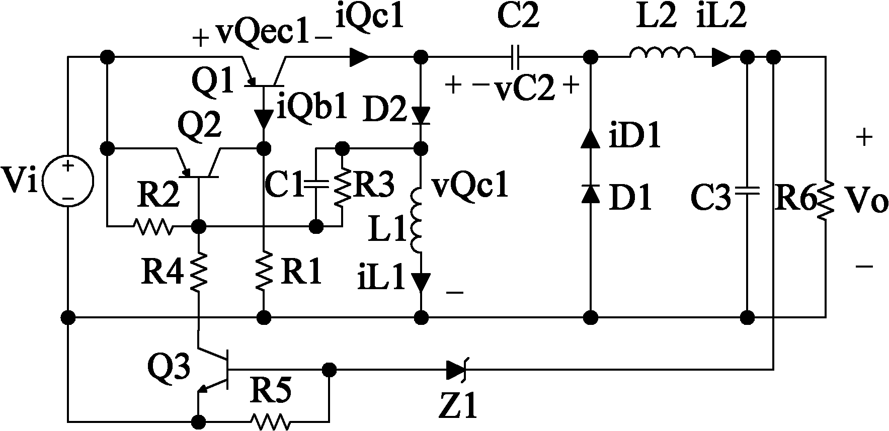 Bipolar transistor self-exciting Zeta converter