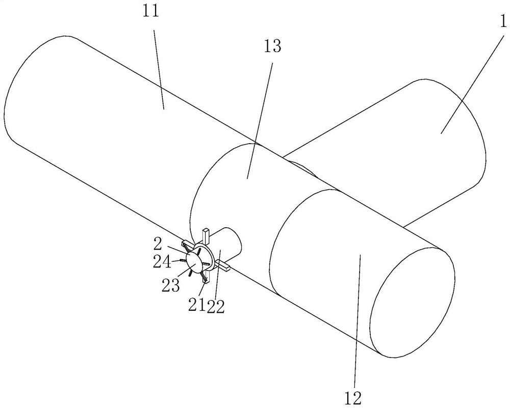 Three-way pipeline with flow control function