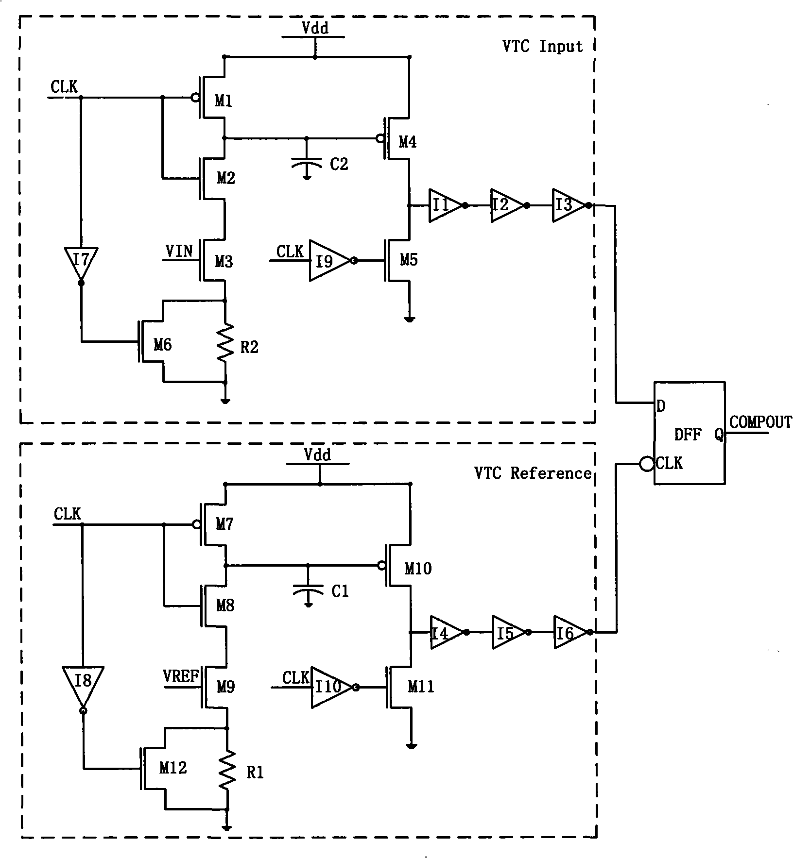Ultra-low power consumption comparer based on time domain