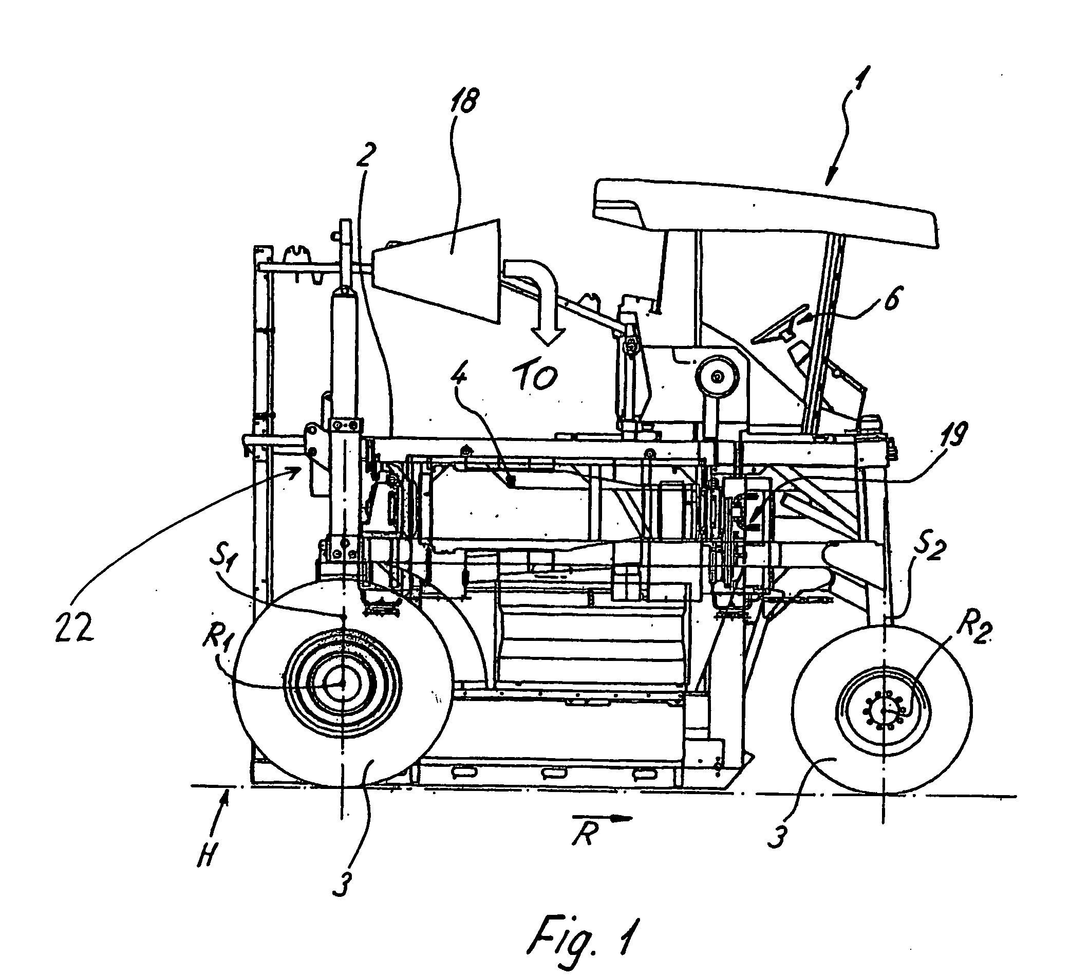 Vehicle and Method for Harvesting Espalier Fruit, Especially Berries or Grapes