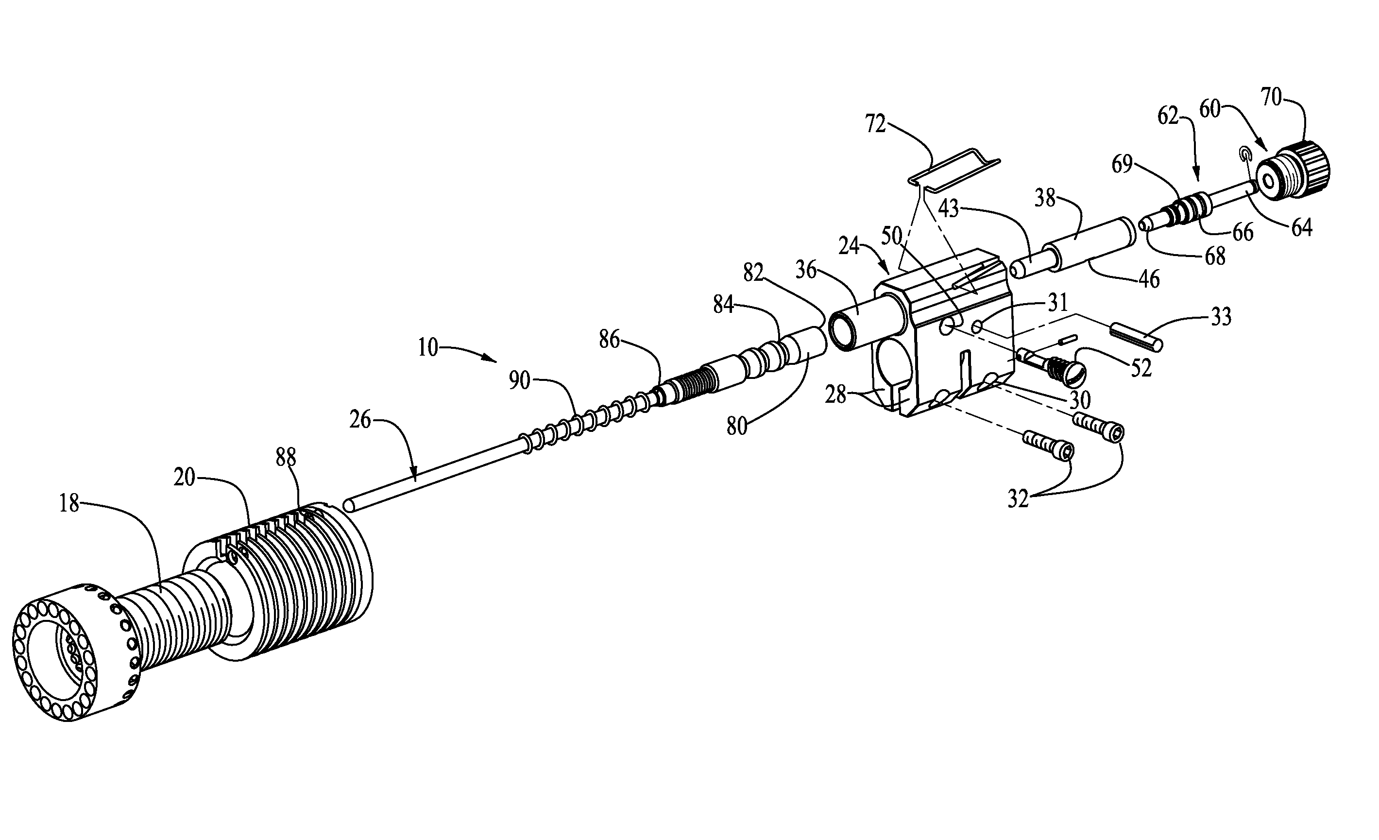 Gas piston control system for a firearm