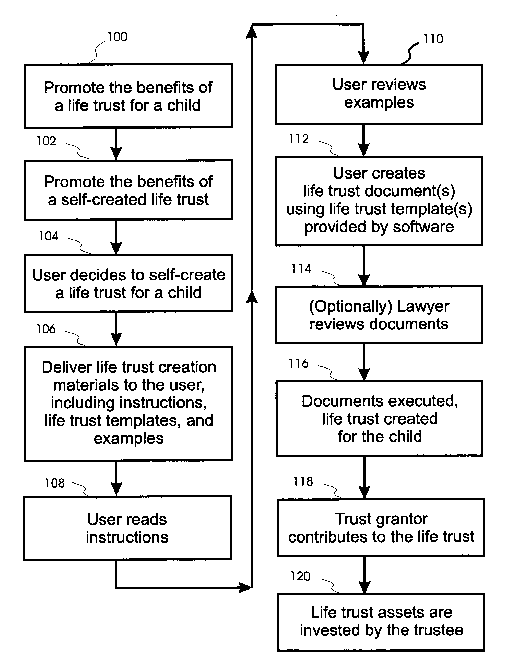 Software system for facilitating user creation of a life trust