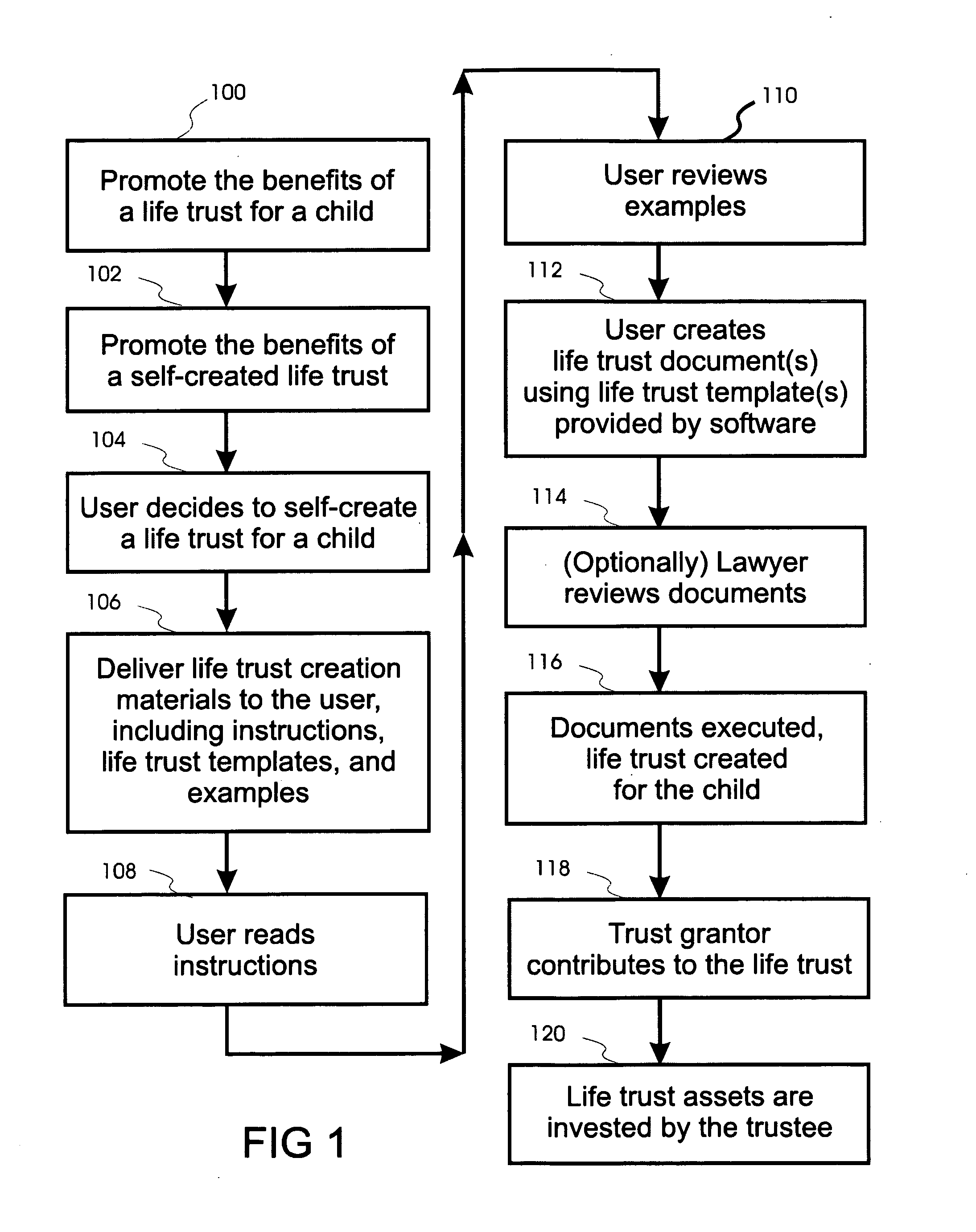 Software system for facilitating user creation of a life trust