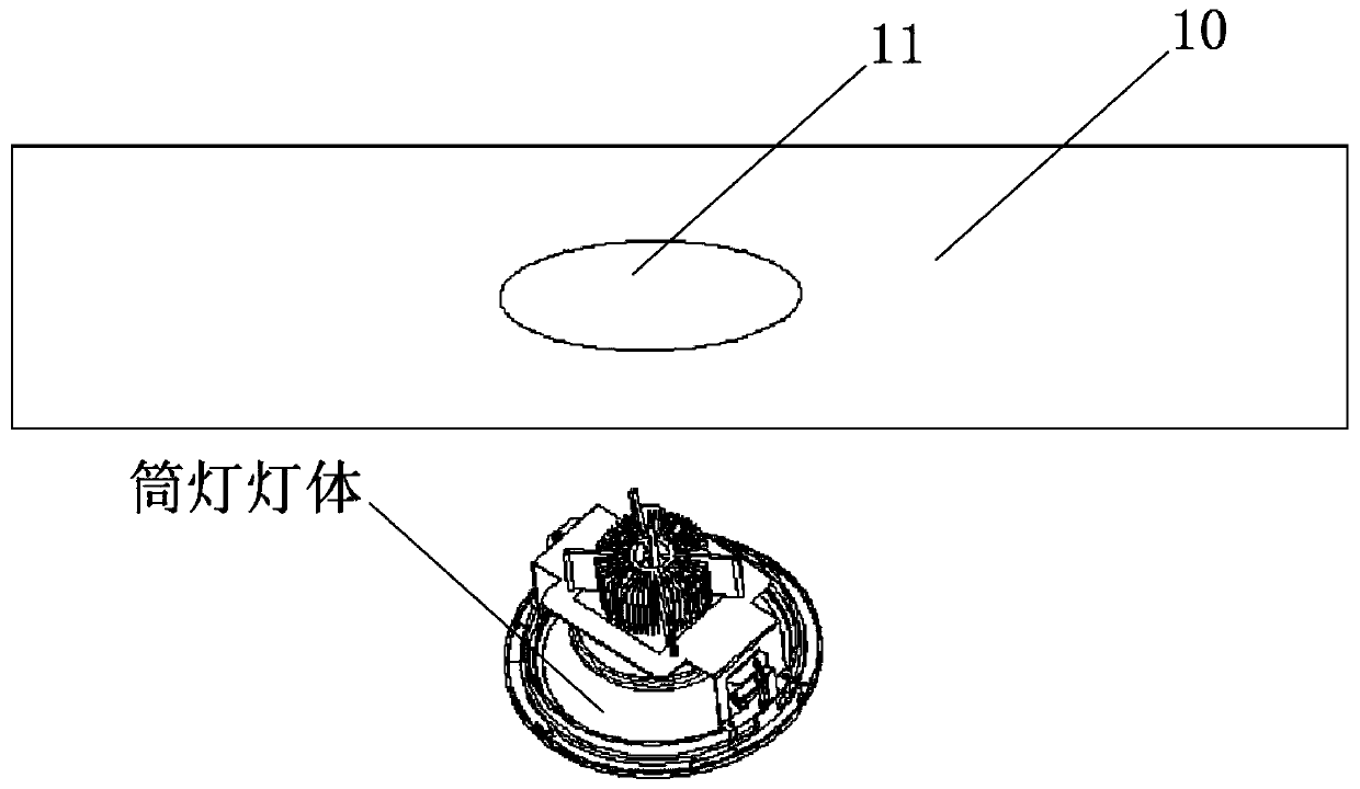 LED down lamp ceiling installing structure and installing method