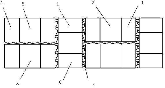 Boss solid brick for preventing wall crack and construction method thereof