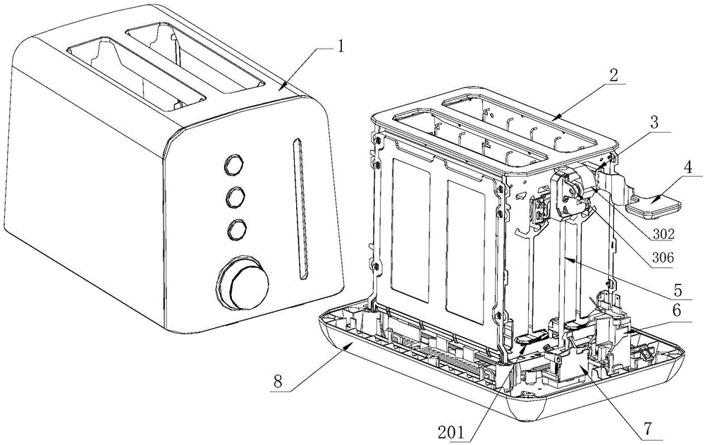 Mainspring Driven Carriage Lifting Mechanism and Its Toaster