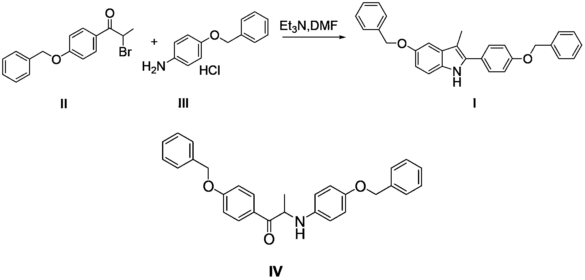 Preparation method for 5-benzyloxy-2-(4-benzyloxyphenyl)-3-methyl-1H-indole