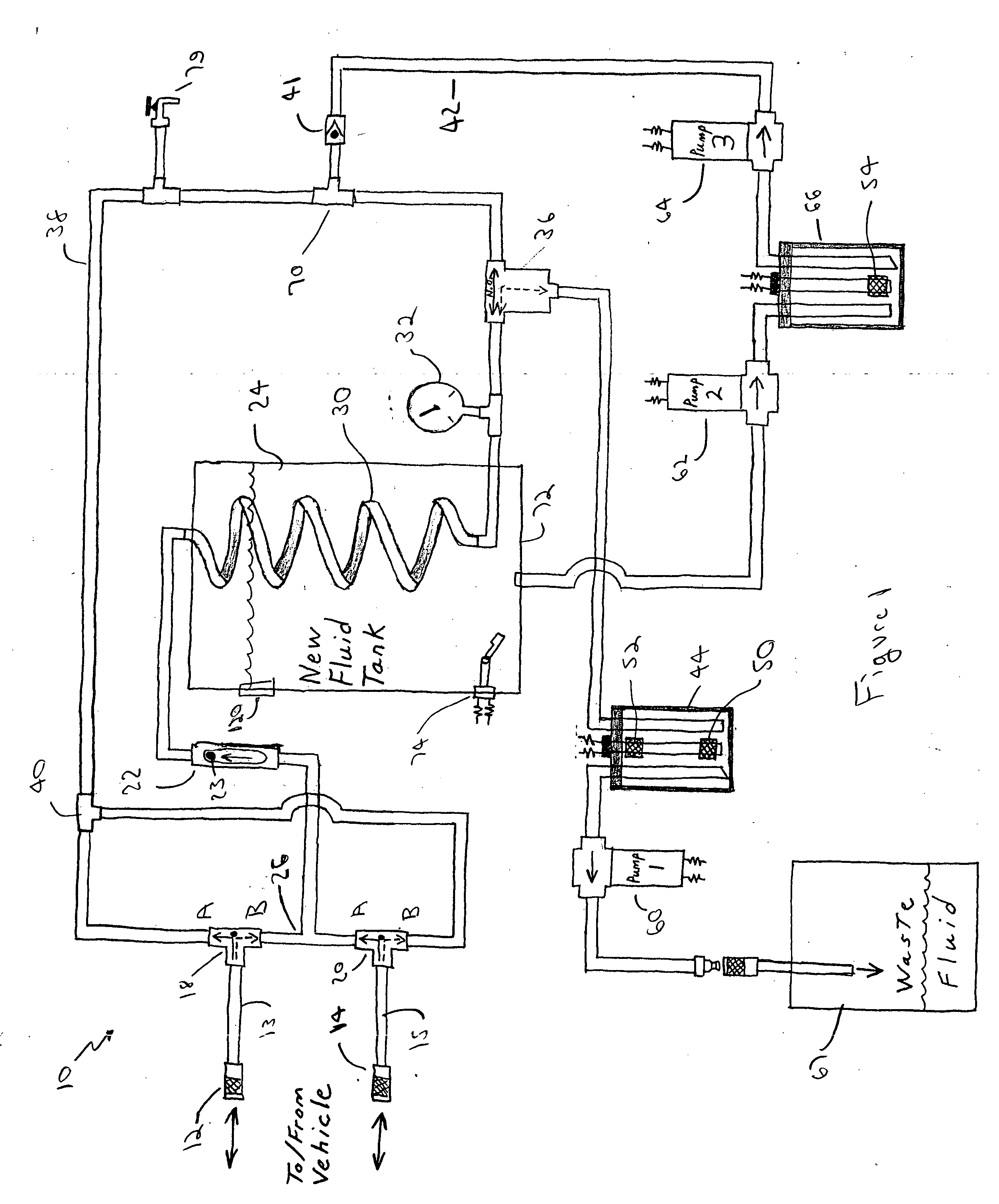 Apparatus and method for exchanging vehicular fluids