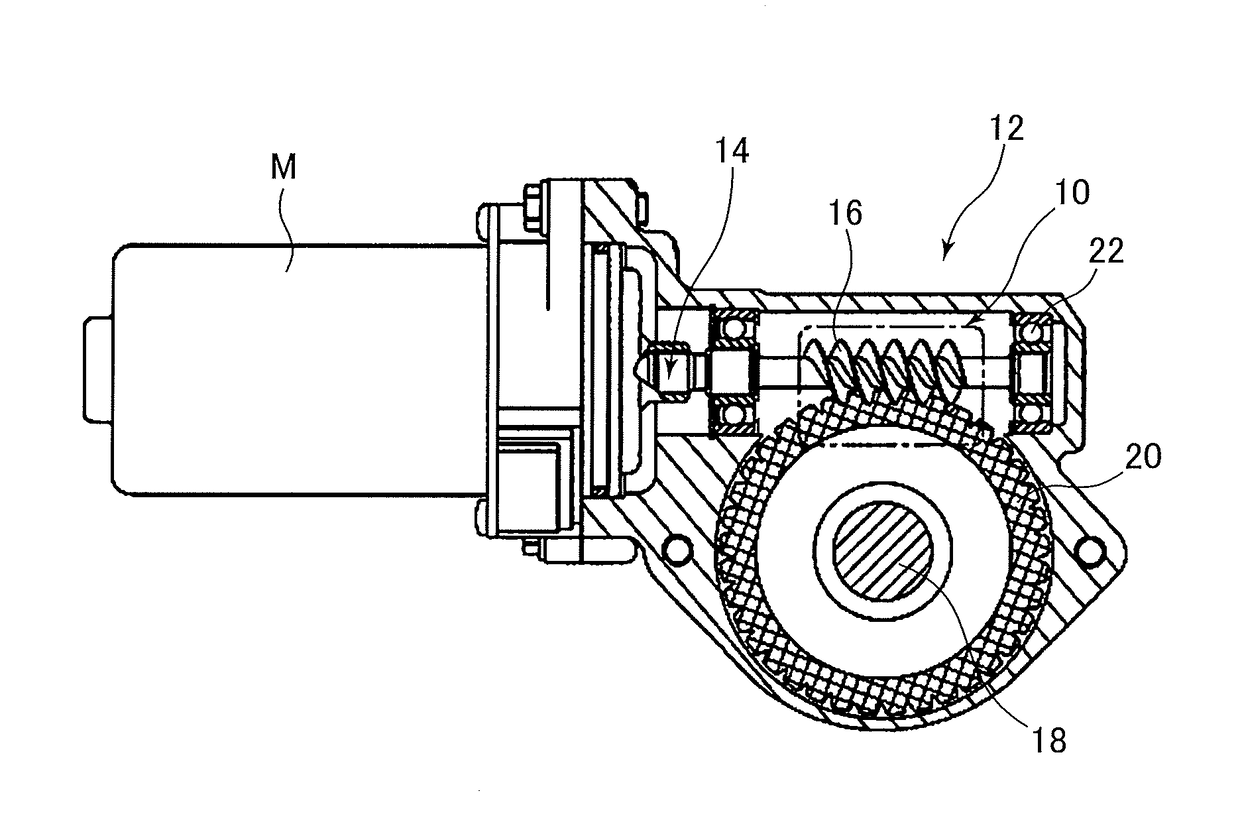 Grease composition for lubricating resins and electric power steering device