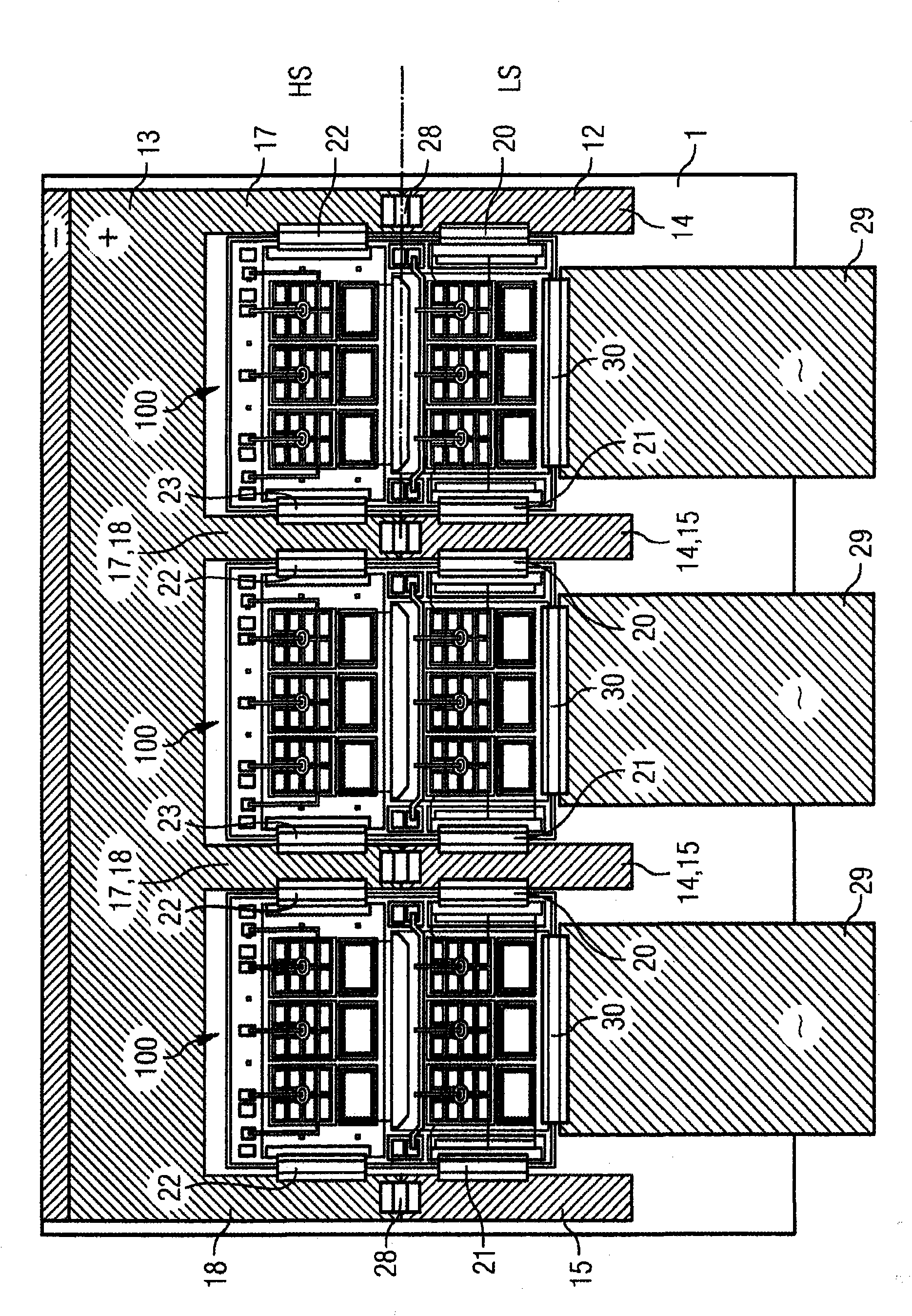Arrangement comprising at least one semiconductor component, in particular a power semiconductor component for the power control of high currents