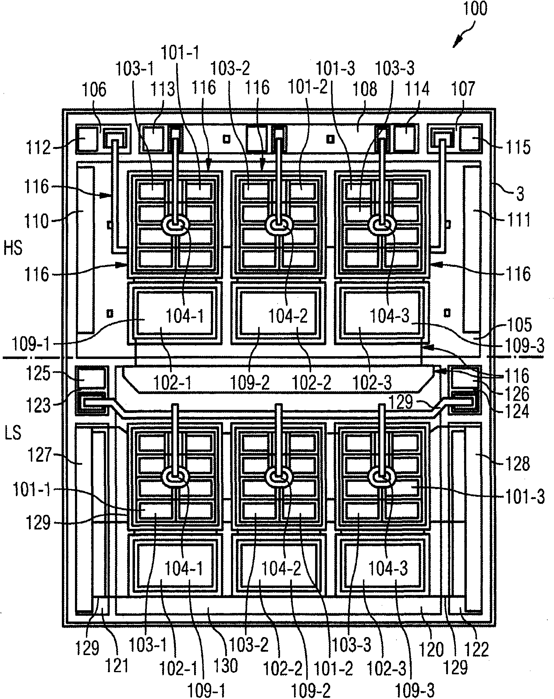 Arrangement comprising at least one semiconductor component, in particular a power semiconductor component for the power control of high currents