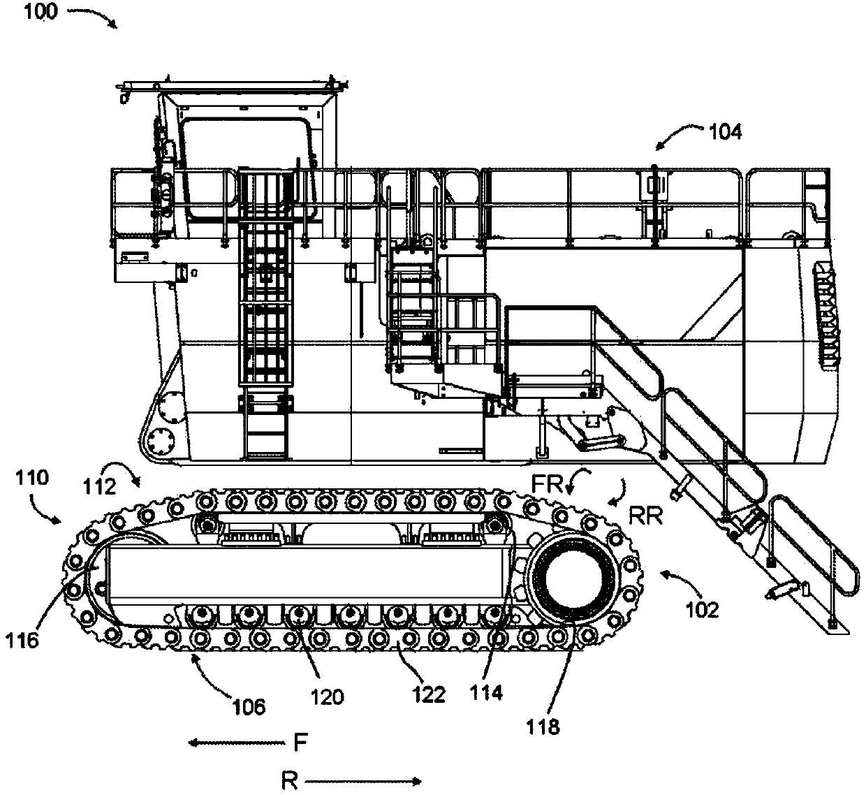 Lubricated cartridge for hydraulic mining shovel track