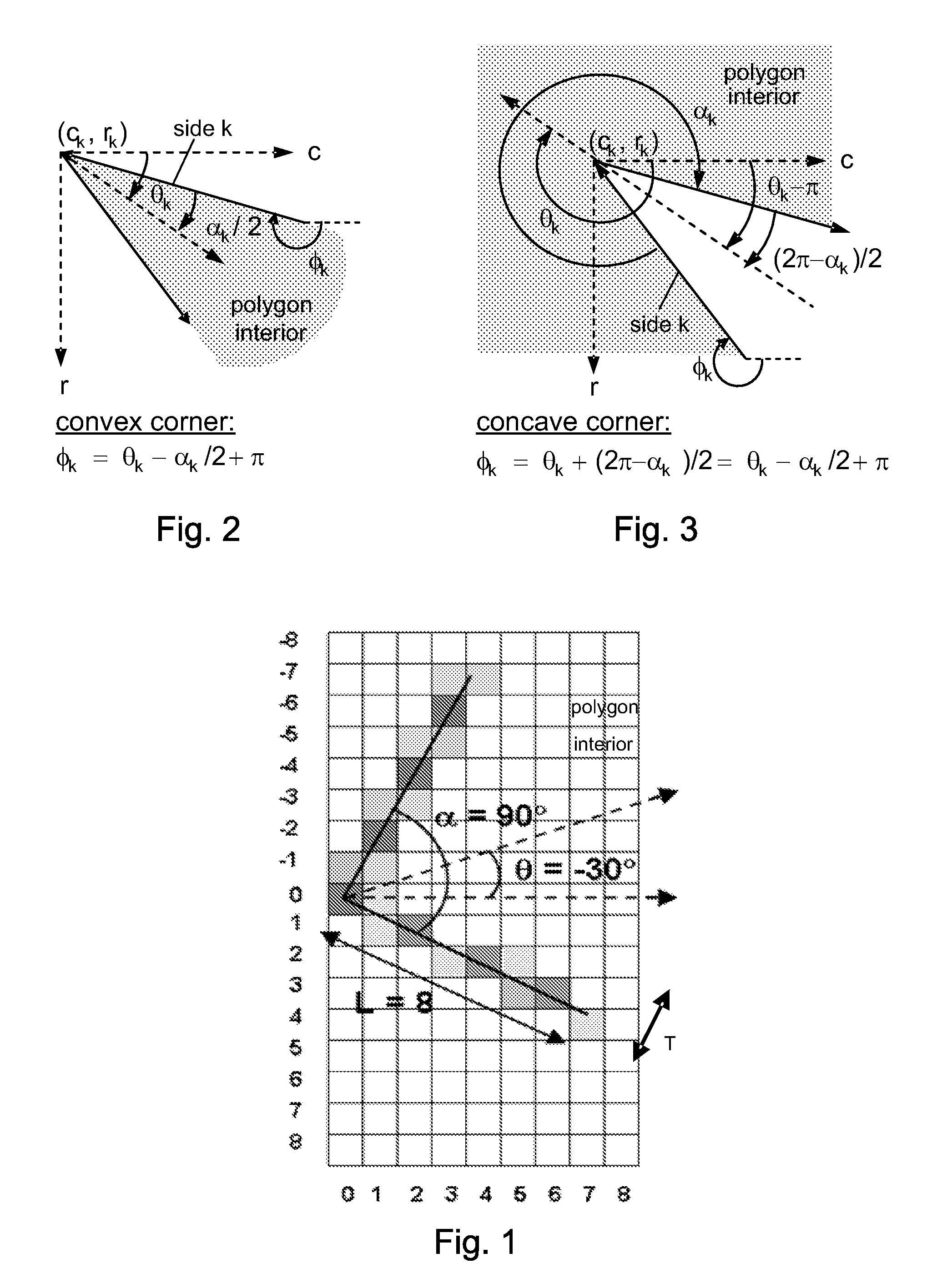 Method and system for detecting polygon boundaries of structures in images as particle tracks through fields of corners and pixel gradients