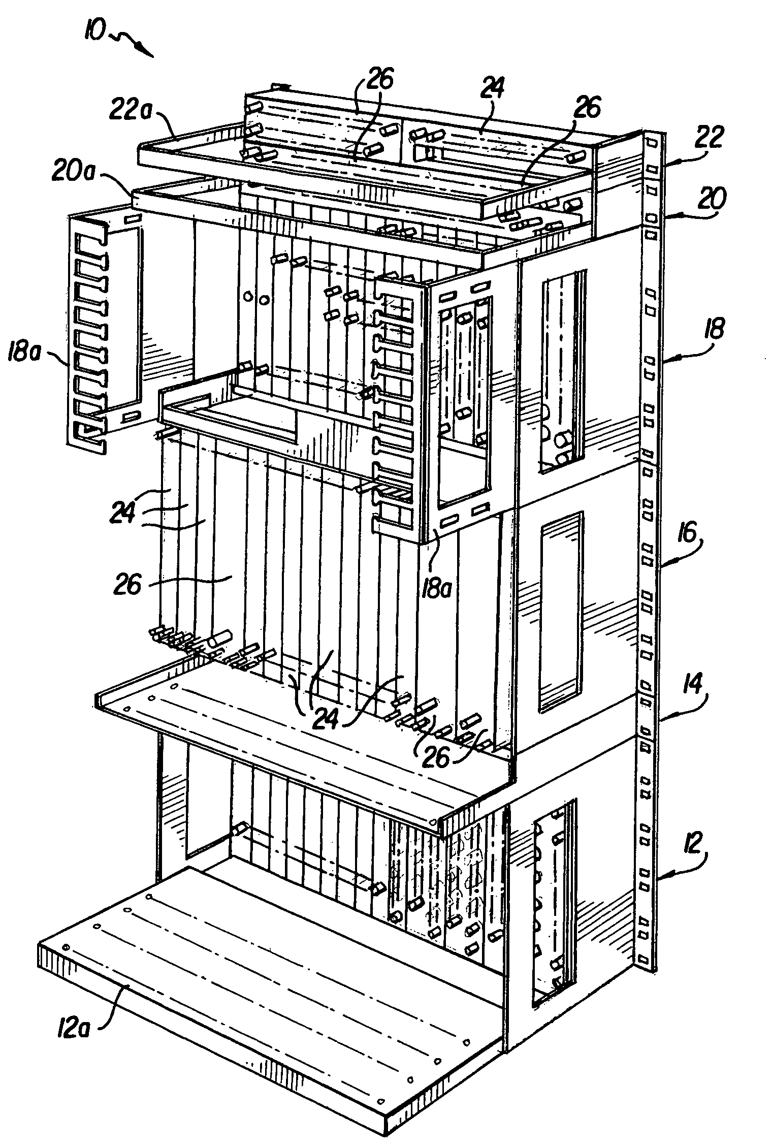 RF circuit modules and integrated chassis with power interface for RF circuit modules