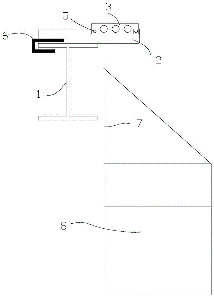 Safety guardrail pendant for working at heights and manufacturing method thereof