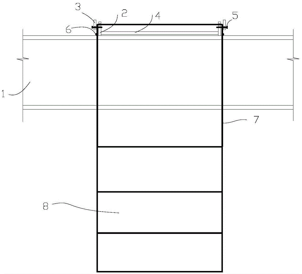 Safety guardrail pendant for working at heights and manufacturing method thereof