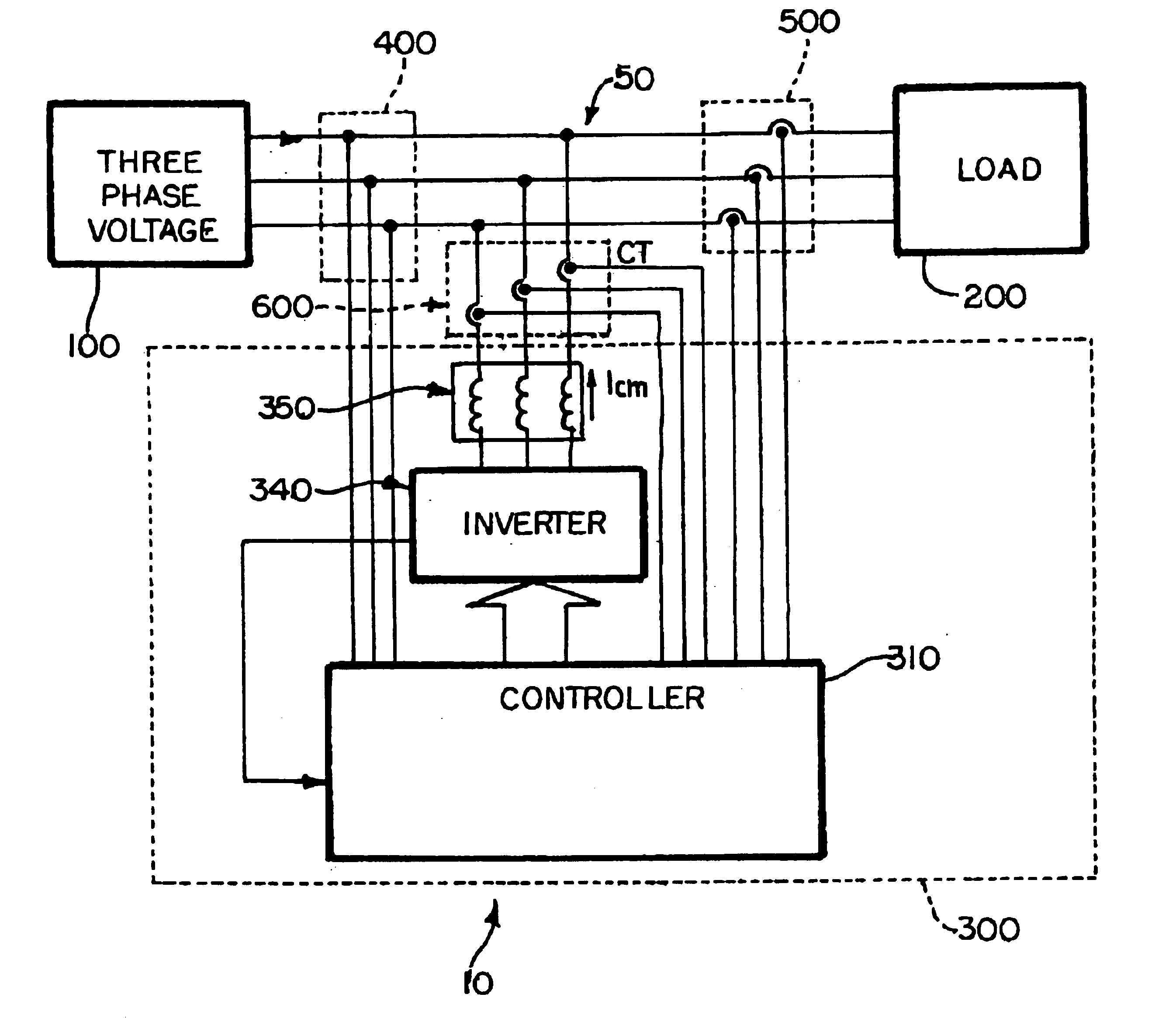 Active filter for multi-phase AC power system