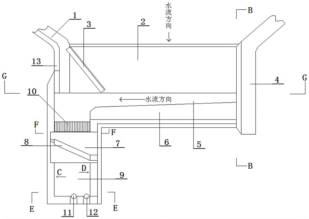 An anti-silting water intake facility with automatic flood control and sewage discharge