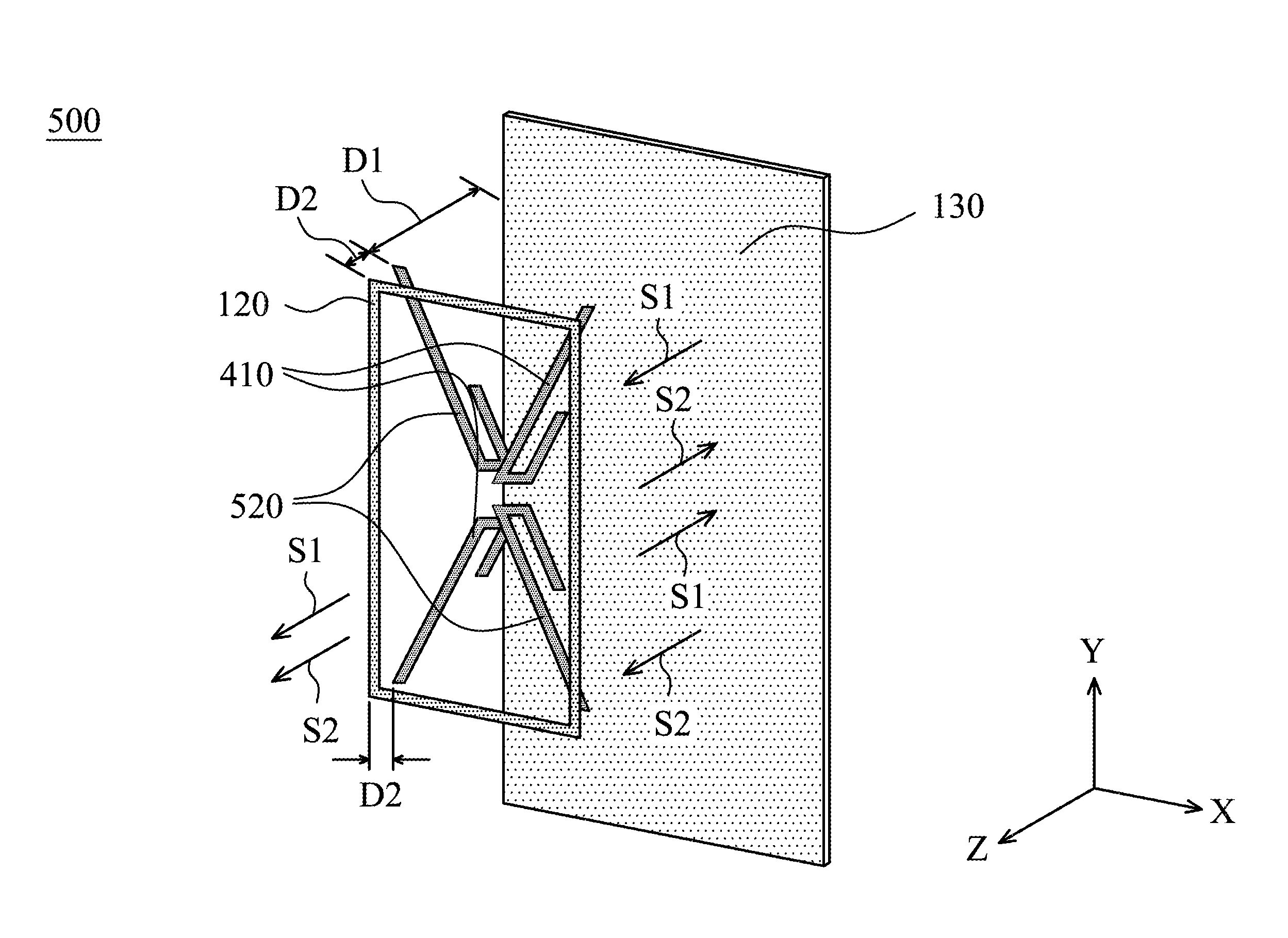Directional antenna structure with dipole antenna element