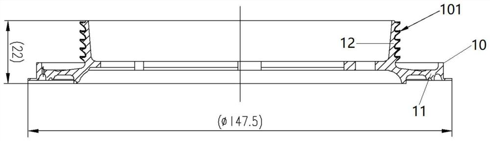 Labyrinth ring part coating removal protection clamp and labyrinth ring part surface coating repairing process