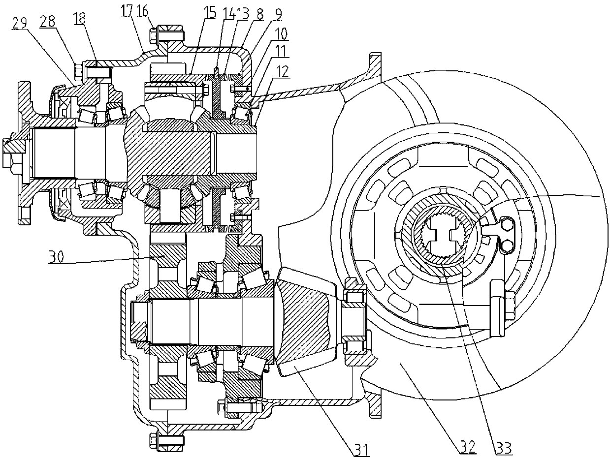 Drive axle double-speed reducer with planetary structure