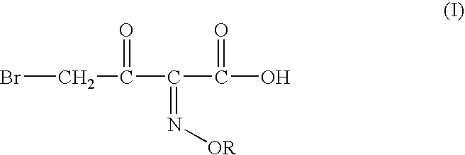 Process for manufacture of a 4-bromo-2-oxyimino butyric acid and its derivatives