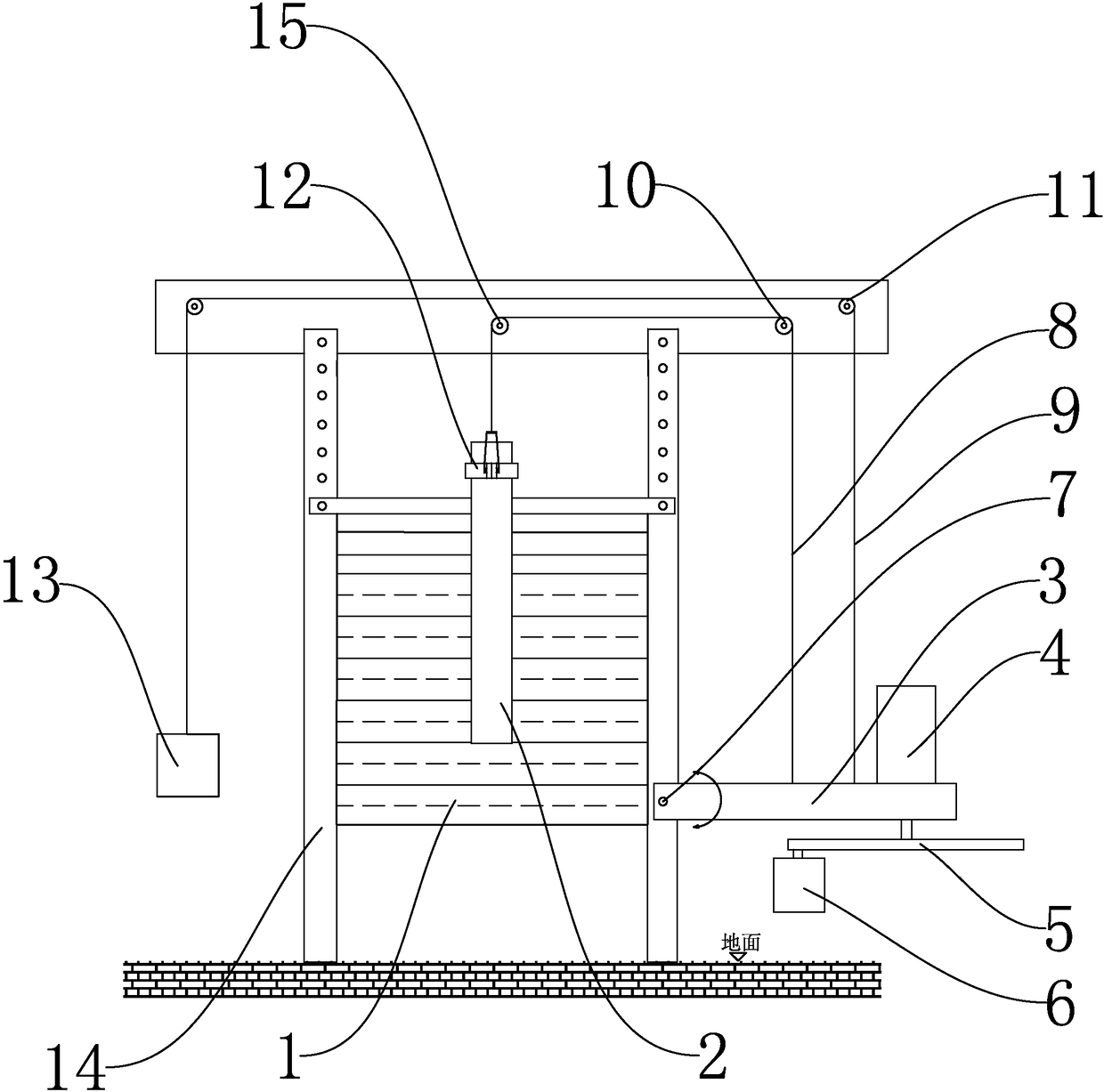 A variable frequency vertical cyclic loading device that can apply complex load forms