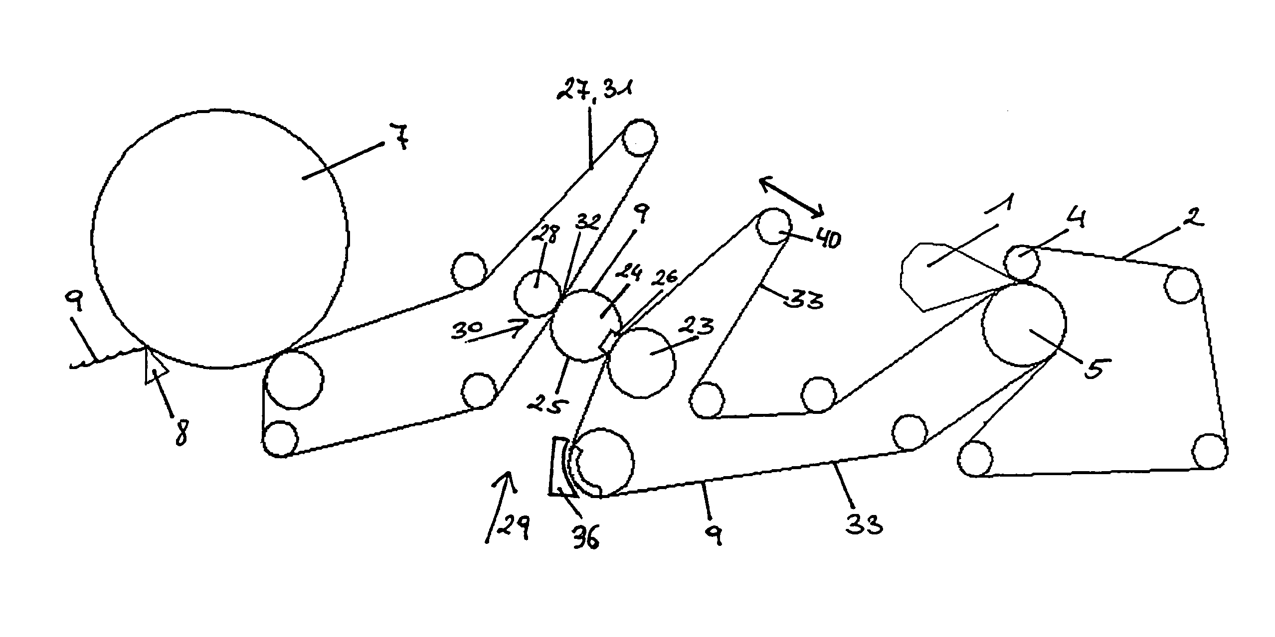 Device for treating a pulp web in an extended nip pressing unit