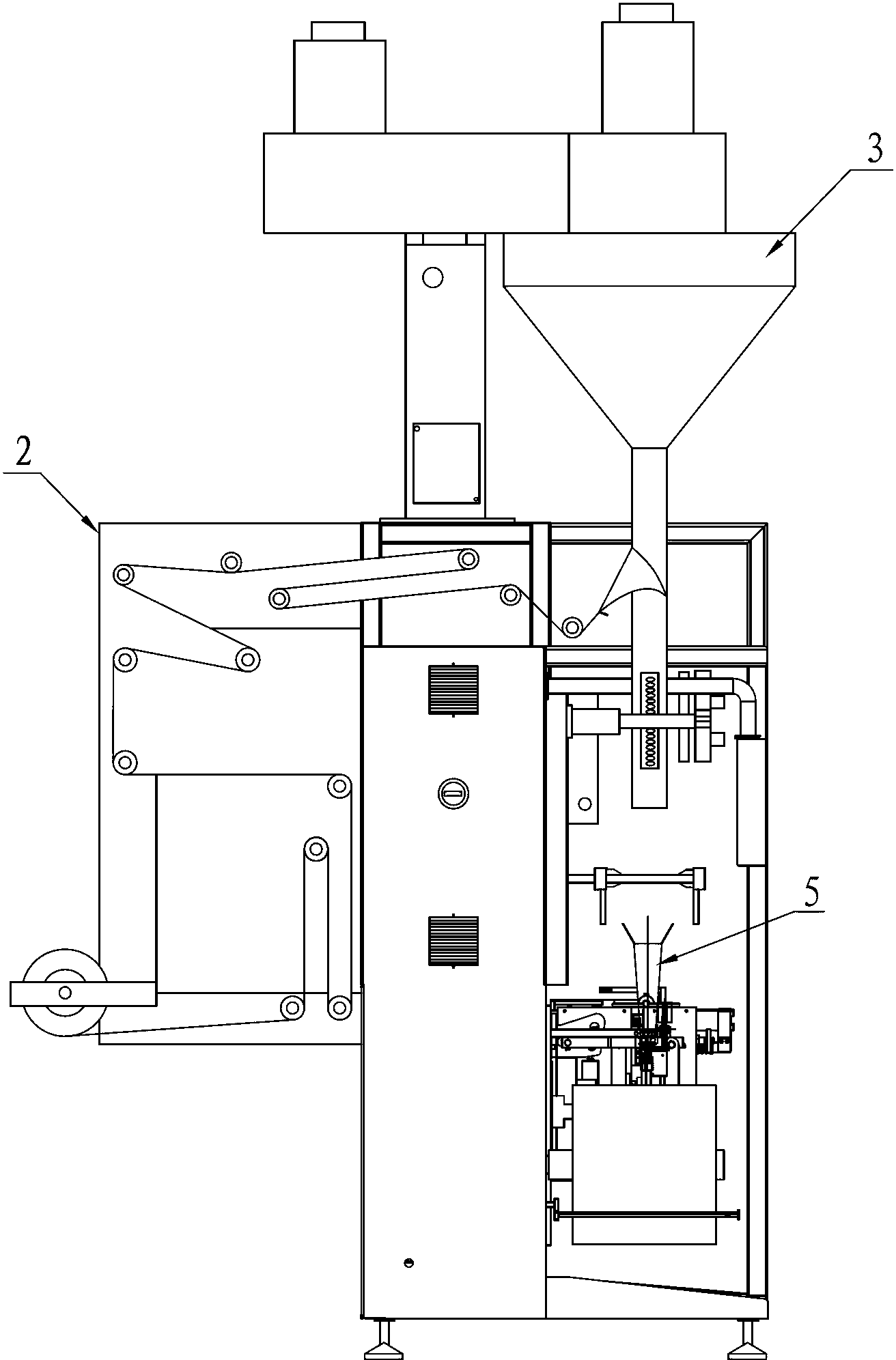 Device, for accurately putting inner bag into outer bag, of bag-in-bag packaging machine