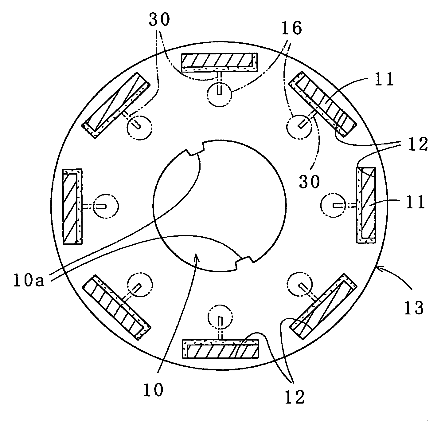 Method of Resin Sealing Permanent Magnets in Laminated Rotor Core