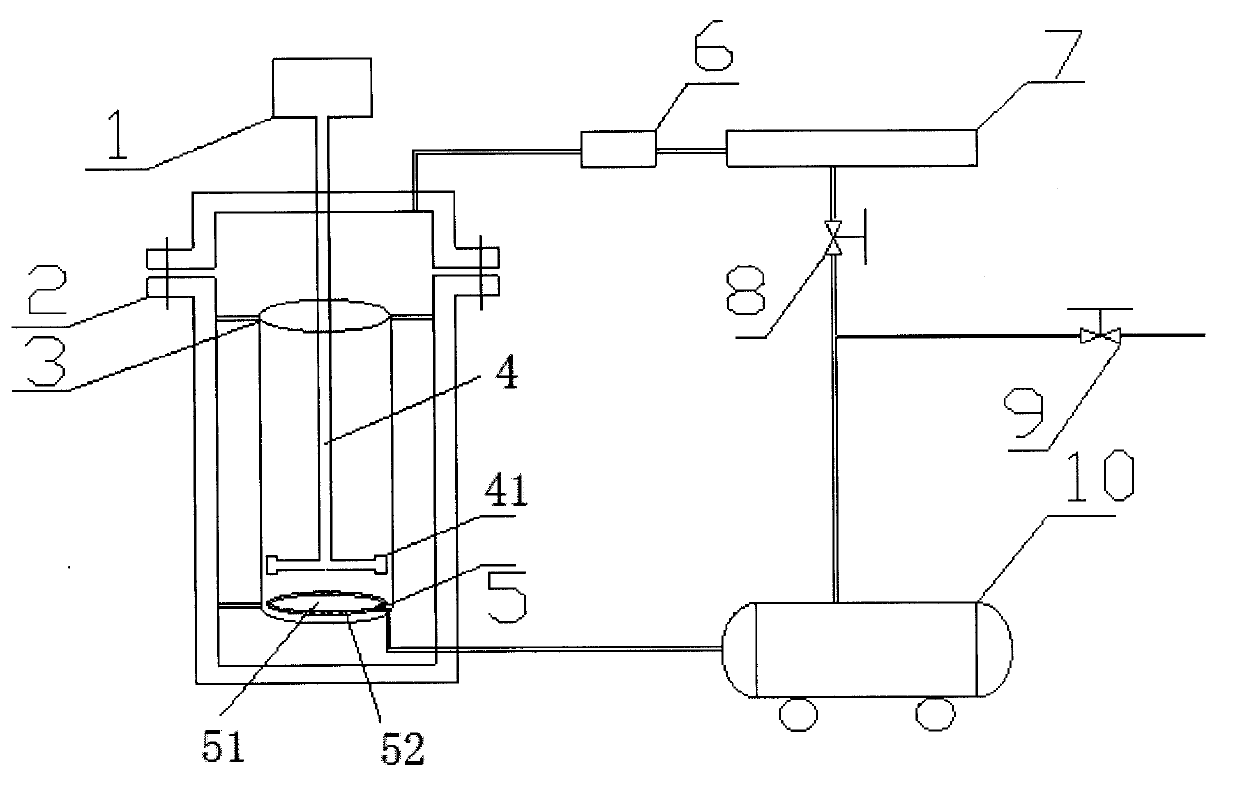 Reaction device for producing organic acid and alcohol through synthesis gas fermentation