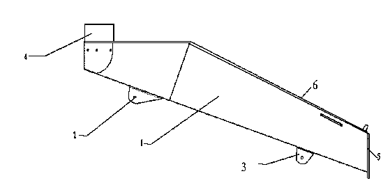 Agitating lorry V-shaped discharging chute