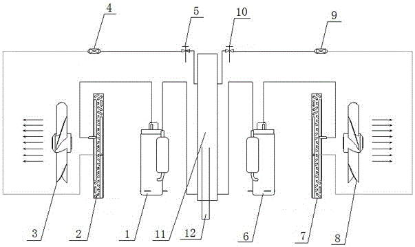 Refrigerant direct cooling system and control method thereof