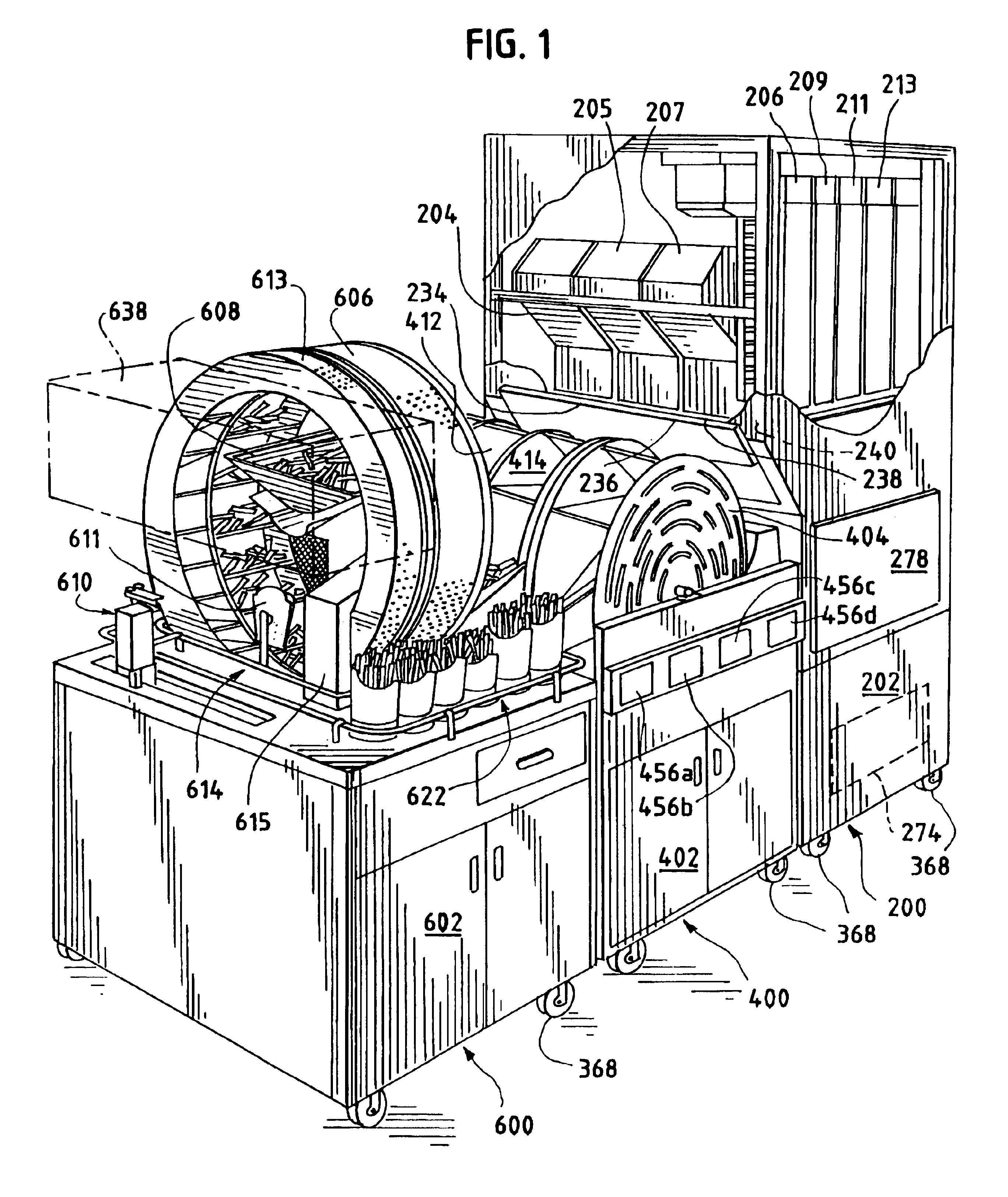 Automated system and method for handling food containers