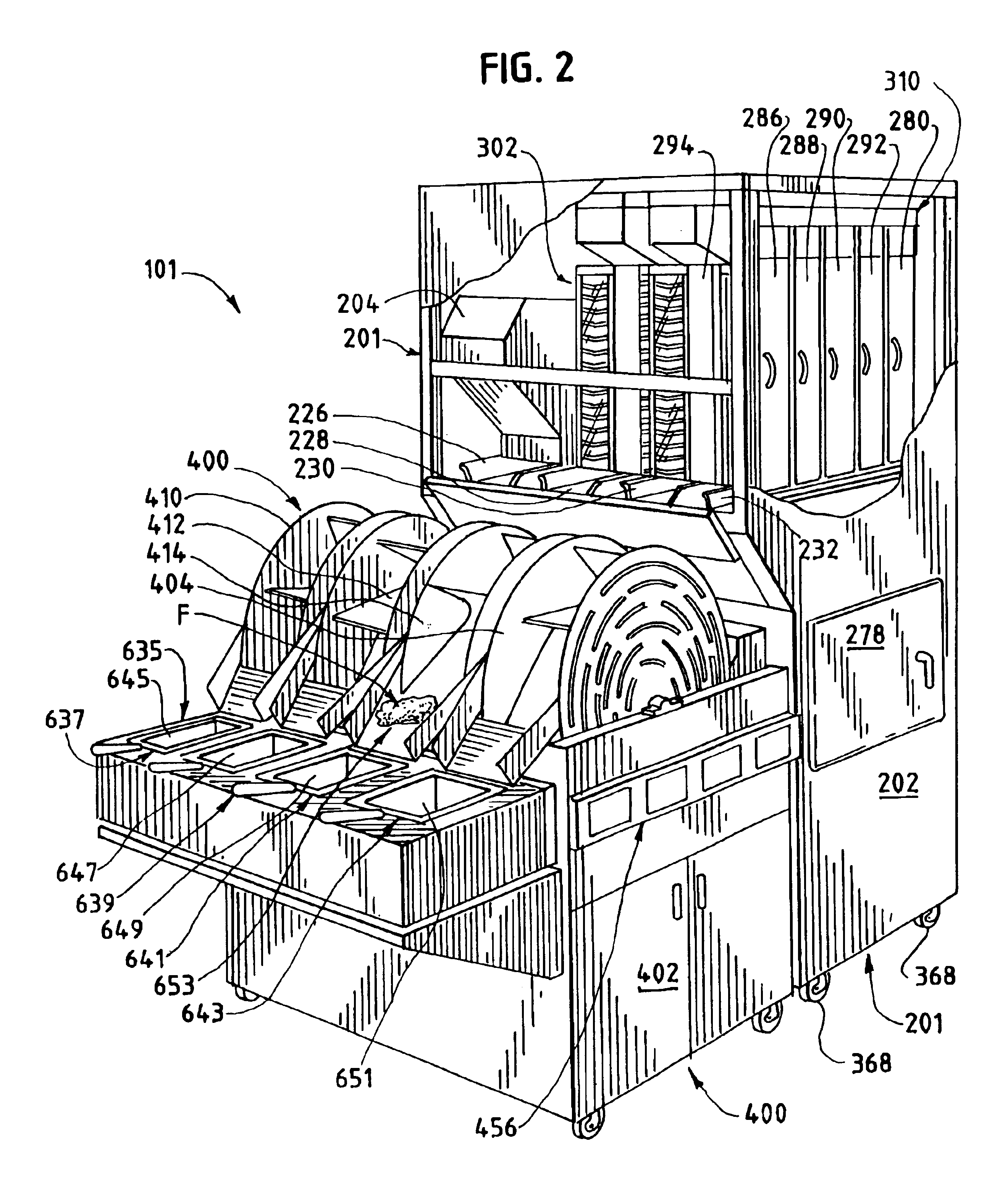 Automated system and method for handling food containers