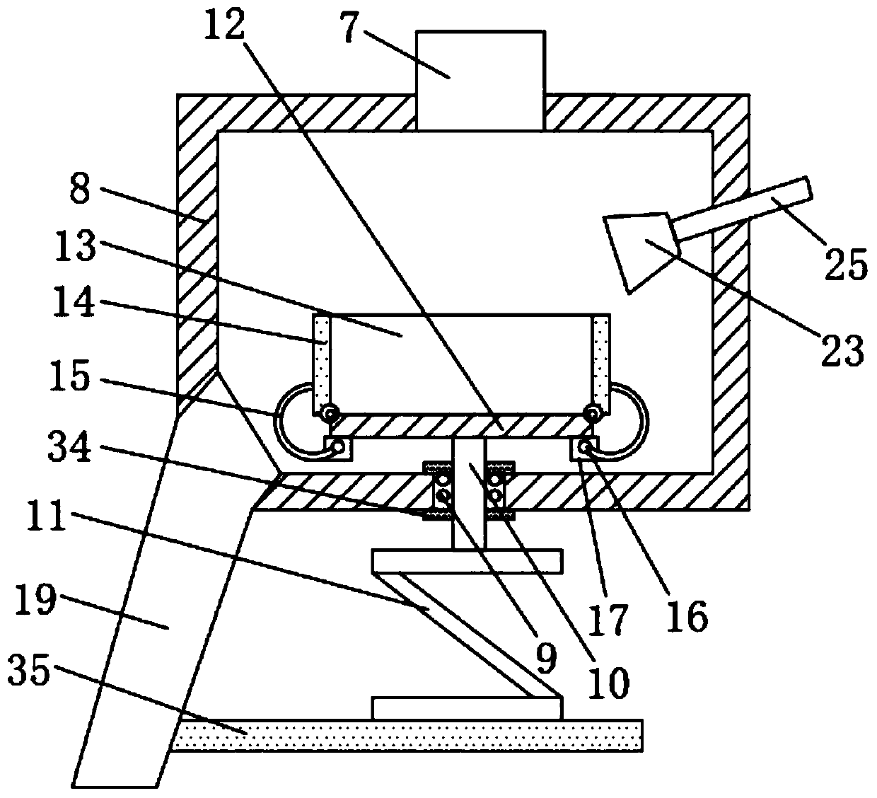 Baked porcelain powder raw material mixing device with weighing function