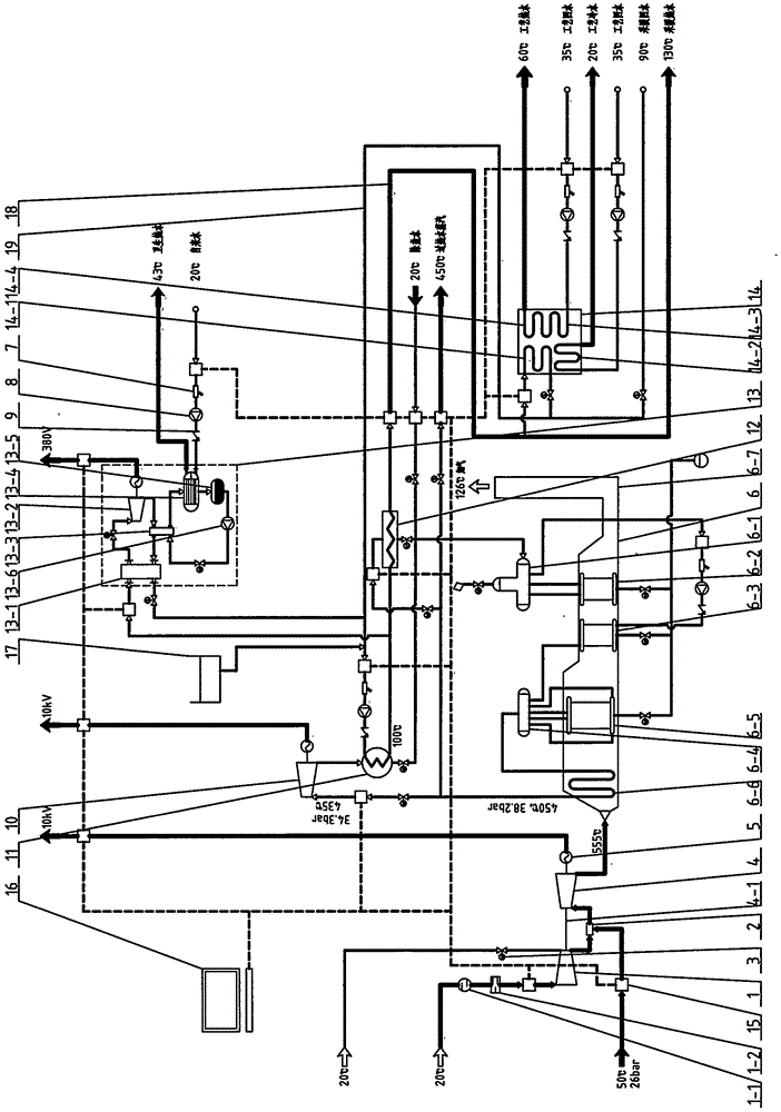 Distributed power generation heating and decentralized refrigeration coupling system