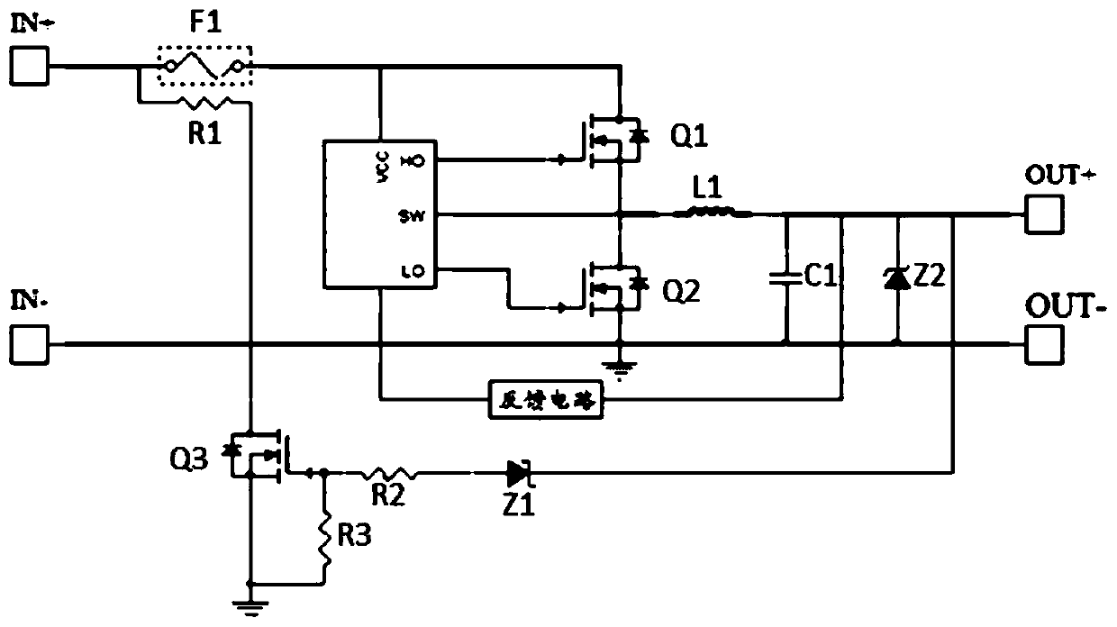 Buck circuit with overvoltage protection circuit
