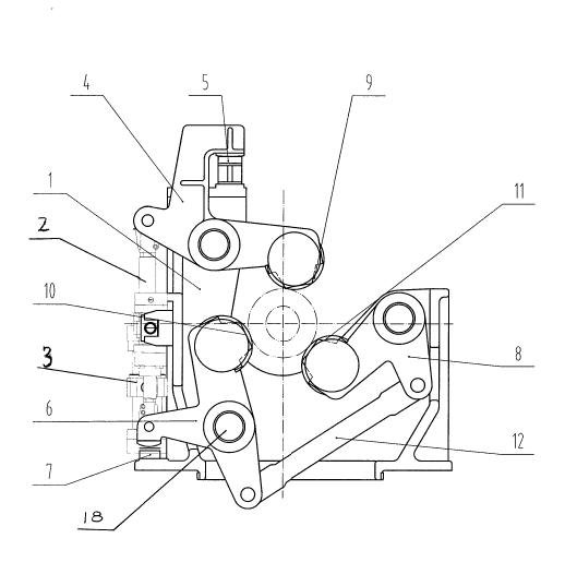 Three-roller centering device for rolling mill