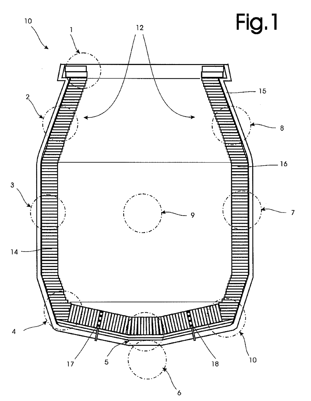 Method for determining the state of a refractory lining of a metallurgical vessel for molten metal in particular