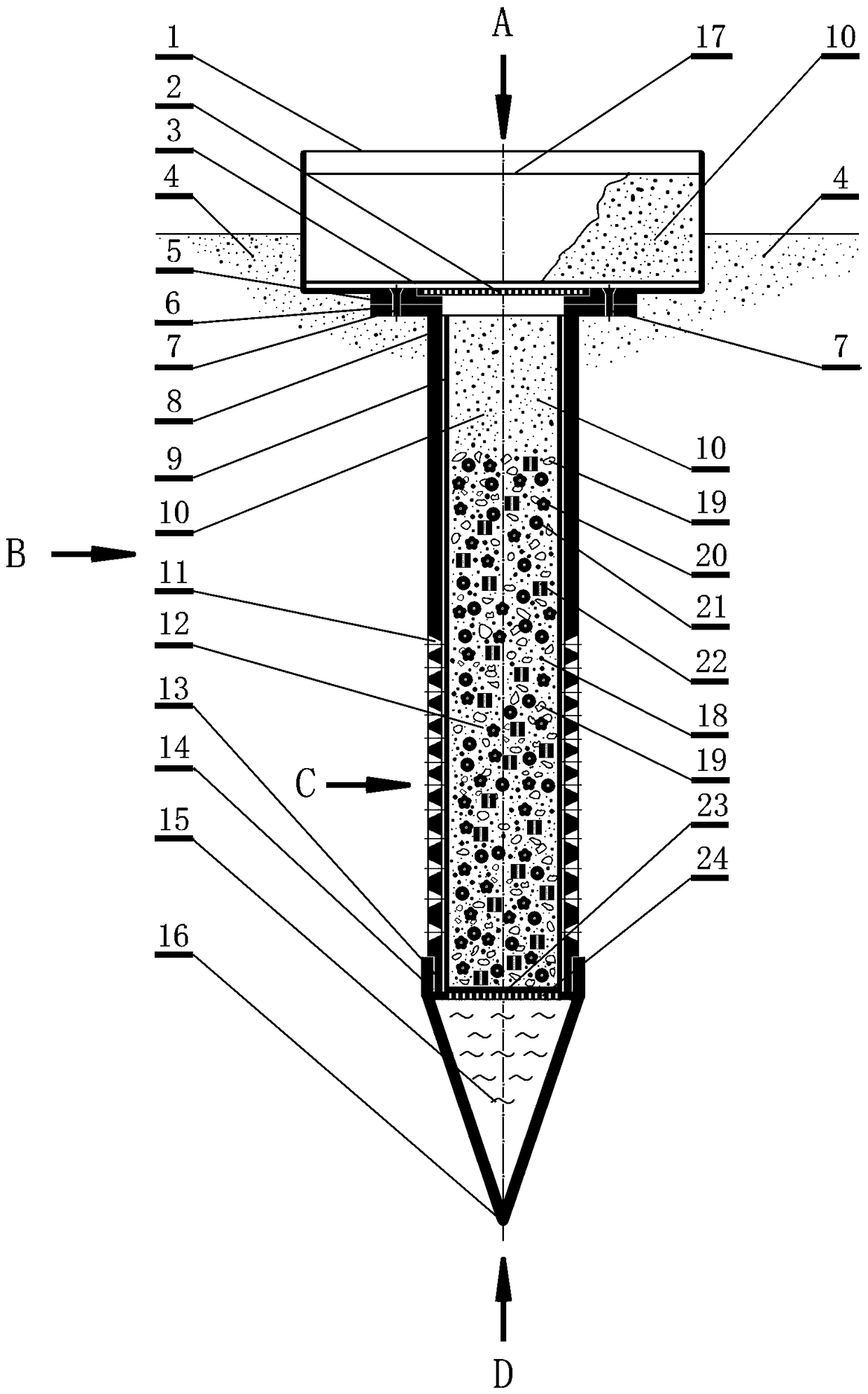 Preparation method of the combined lake silt desert water storage and suction device