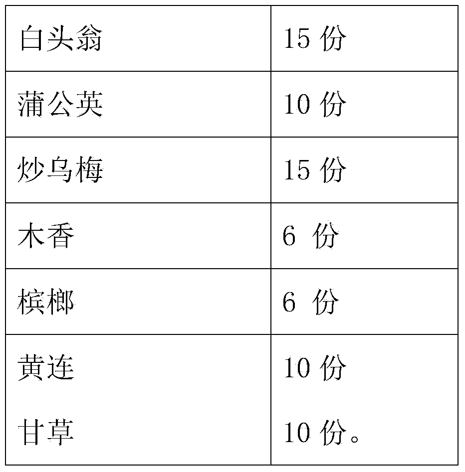 Traditional Chinese medicine composition used for treating radiation proctitis