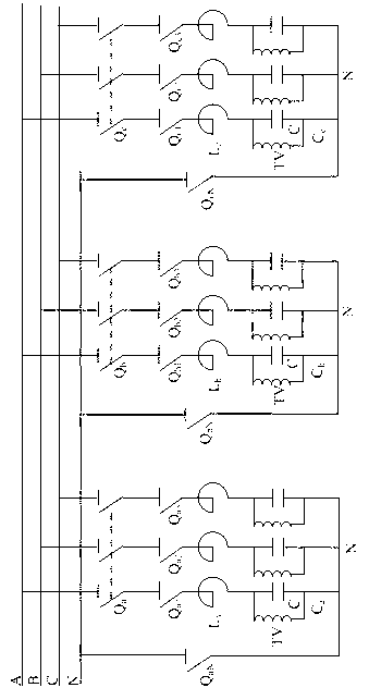 Device and method for switching stepped capacitor group