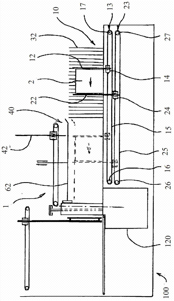 Device for transporting bundles for a strapping machine