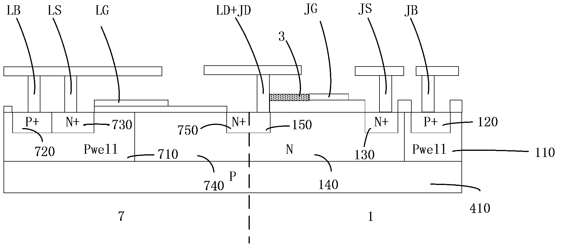Semiconductor device and forming method, starting circuit and switching power source of semiconductor device