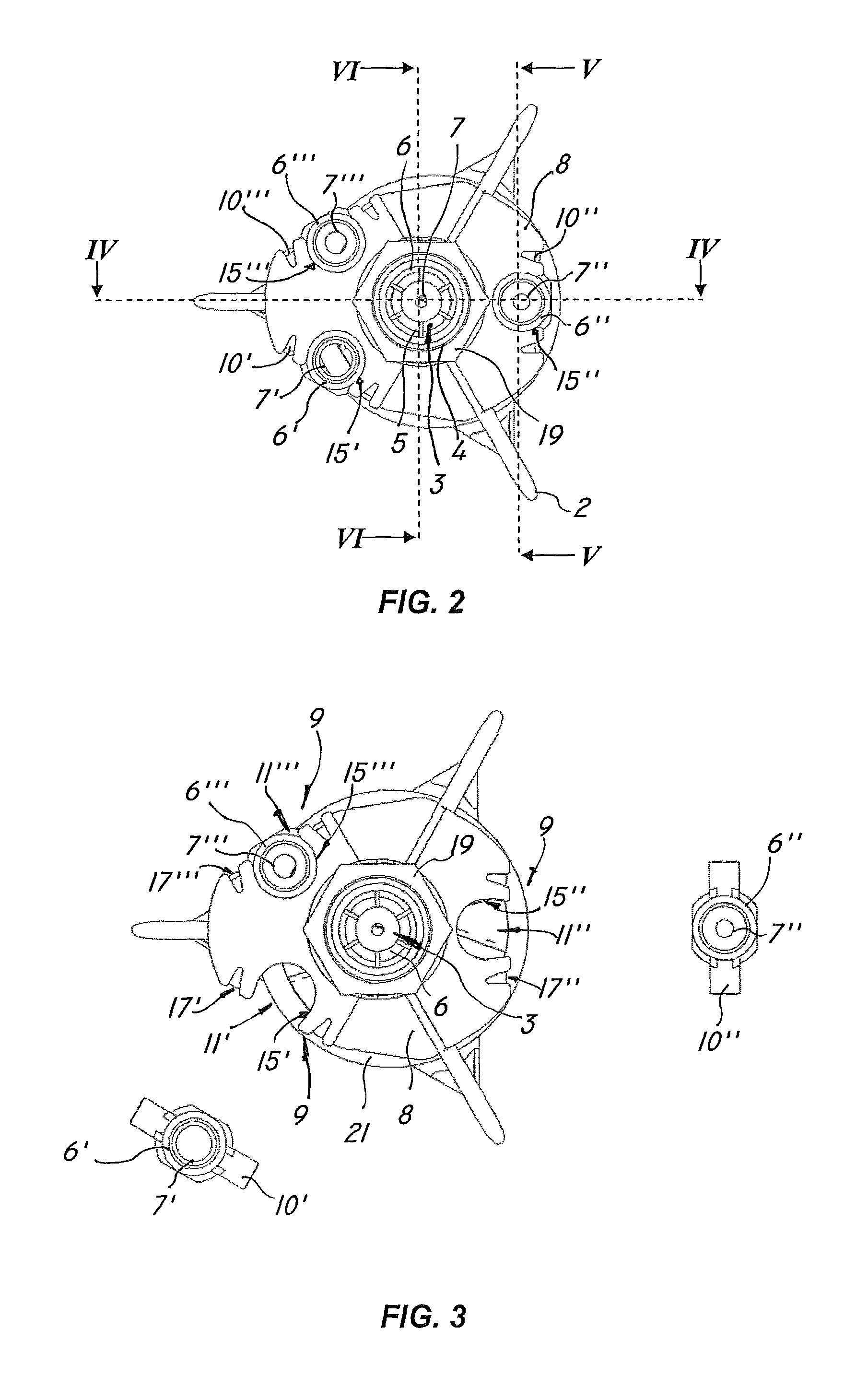 Liquid diffusing device with interchangeable nozzles